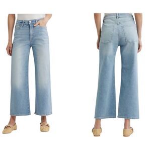 Warp + Weft Wide Leg Crop Light Wash Blue Size 6/28